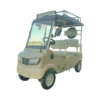 Beige electric passenger tricycle with enclosed cabin and comfortable seating setup
