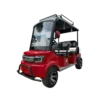 Red electric tricycle with enclosed front cabin and modern body design