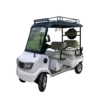 White four-wheel electric passenger tricycle with roof and compact transport design