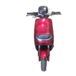 Front view of red electric motorcycle with modern headlight and compact frame1