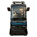 Front view of electric tricycle with compact body and modern headlight design