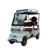 White electric passenger tricycle with windshield and roof designed for city transport in the Philippines